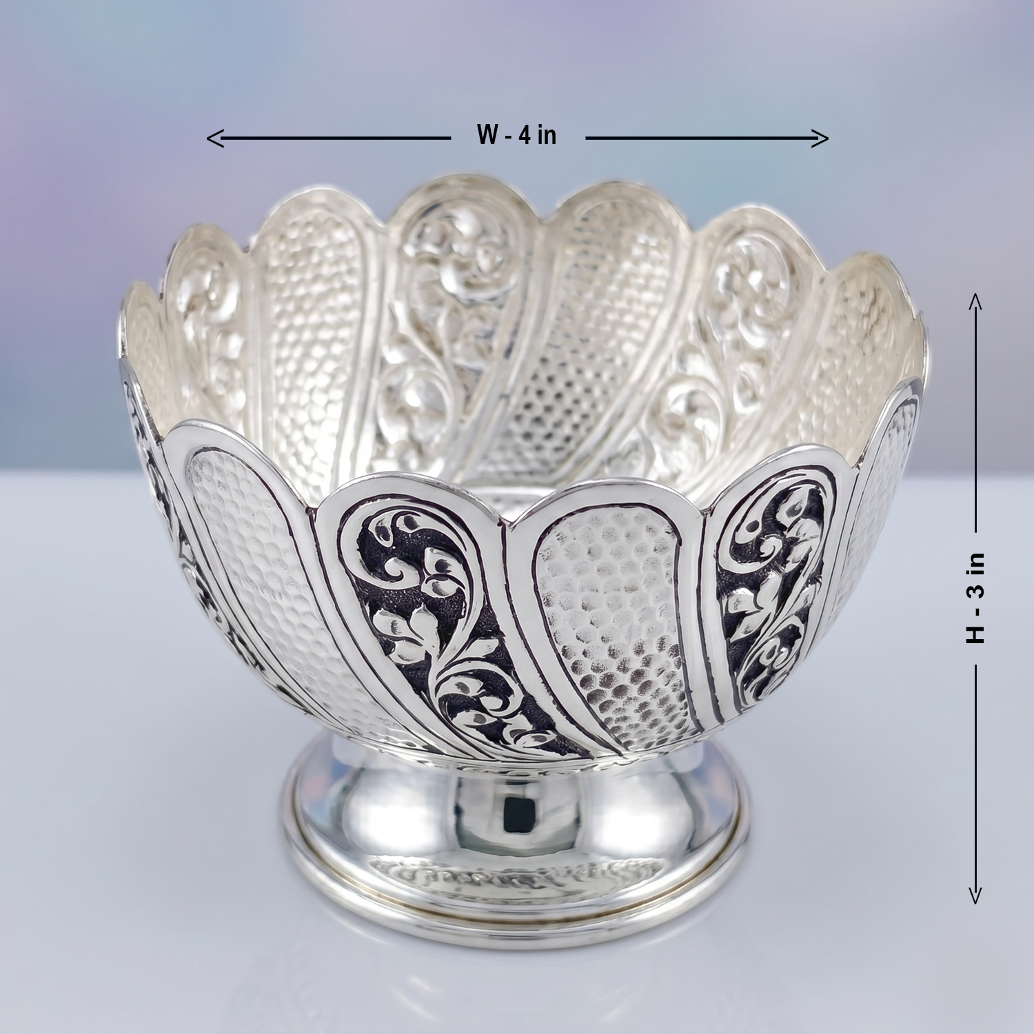 92.5 Sterling Silver Antique Pedestal Bowl