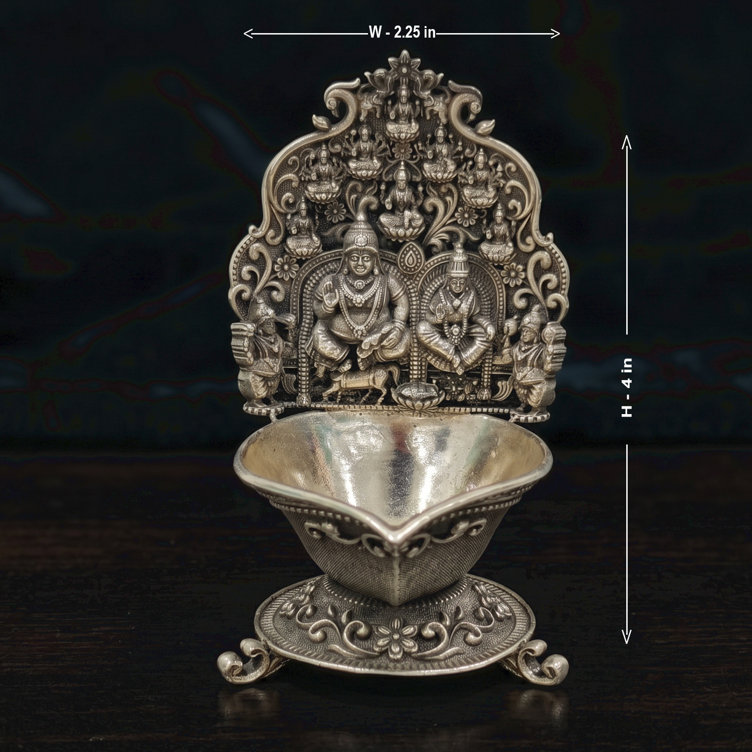 92.5 Silver The Shiva Parvati Prabhavali Silver Diya